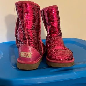 Pink Sparkly UGG Boots. Size 10.